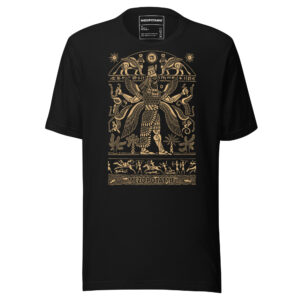Gardiens de la Mésopotamie : T-shirt en Calligraphie et Symboles Ancestraux